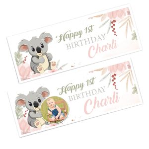 Koala Bear Happy Birthday Photo Banner
