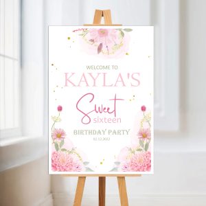 Sweet 16th Birthday Party Welcome Sign