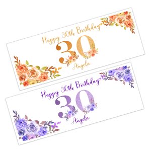 Happy Birthday Floral Party Banner