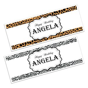 Animal Print Personalised Happy Birthday Banner
