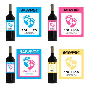 Baby Foot Baby Shower Wine Label