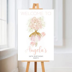 Sweet 16th Happy Birthday Party Welcome Sign
