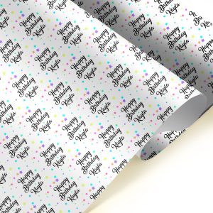Happy Birthday Name Gift Wrapping Paper
