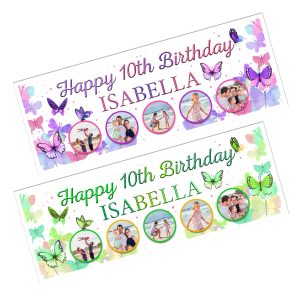 Butterfly Happy Birthday Photo Banner