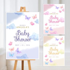 Butterfly Baby Shower Welcome Sign Board