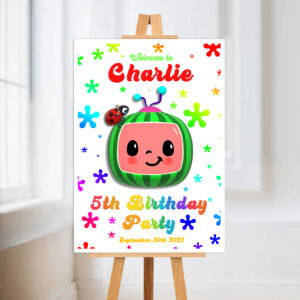 Cocomelon Birthday Party Personalised Welcome Board
