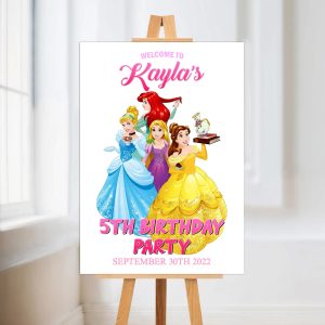 Disney Princess Birthday Party Welcome Board