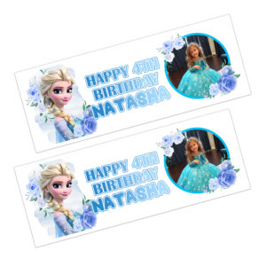 Elsa Frozen Happy Birthday Banner
