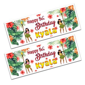 Hawaiian Happy Birthday Banner