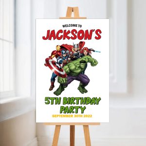 Marvel Birthday Party Welcome Board