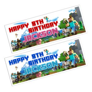 Minecraft Happy Birthday Banner
