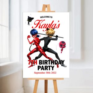 Miraculous Happy Birthday Party Welcome Board