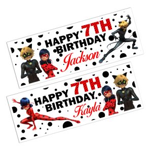 Miraculous Ladybug Happy Birthday Banner