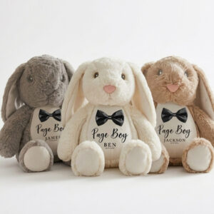 Personalised Page Boy Gift Plush Bunny Soft Toy Keepsake
