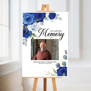 Royal Roses Funeral Memorial Photo Sign