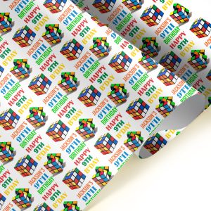 Rubik Cube Happy Birthday Gift Wrapping Paper