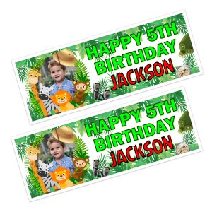 Jungle Happy Birthday Photo Banner