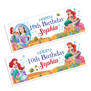 The Little Mermaid Happy Birthday Banner
