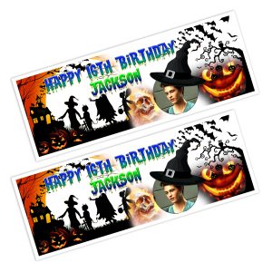 Halloween Happy Birthday Photo Banner
