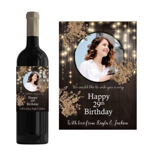 Personalised Photo Wine Bottle Label