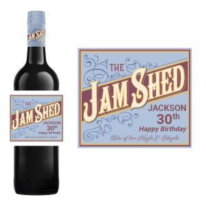 Jam Shed Happy Birthday Wine Label