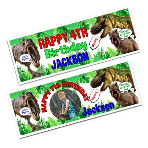 Dinosaur Happy Birthday Party Banner