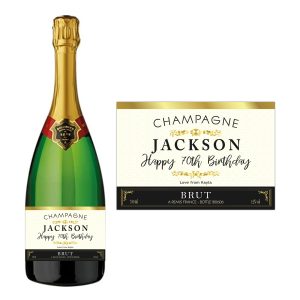 Champagne Happy Birthday Label