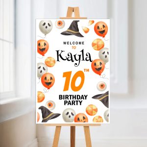 Halloween Birthday Party Welcome Board