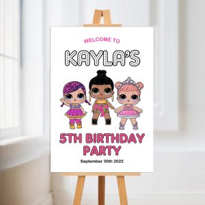 Lol Dolls Birthday Party Welcome Board