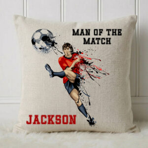 Personalised Man of the Match Football Cushion