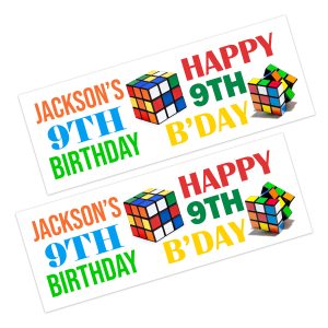 Rubik Cube Happy Birthday Banner