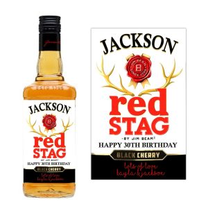 Jim Beam Red Stag Birthday Label