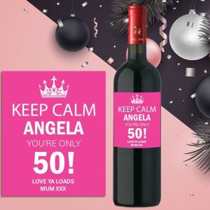 Keep Calm Happy Birthday Wine Label