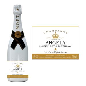 Moet White Happy Birthday Label