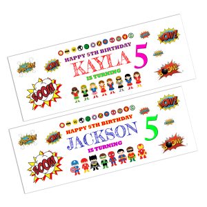 Superhero Happy Birthday Banner