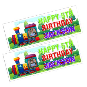 Train Happy Birthday Photo Banner