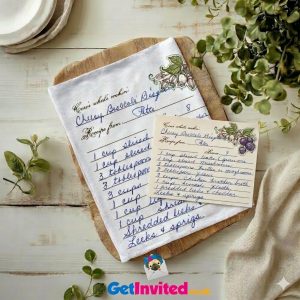 Personalised Unique Handwritten Recipe Tea Towel