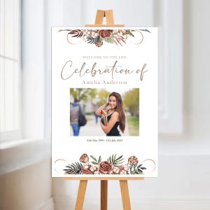 Funeral Memorial Photo Sign