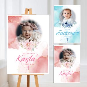 Christening Personalised Photo Welcome Sign